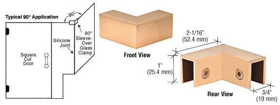 CRL 90° "Sleeve Over" Glass Clamp
