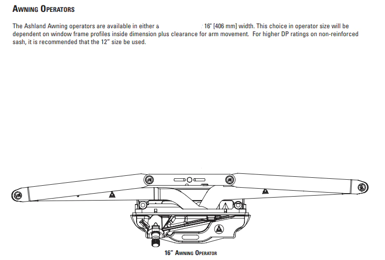 S1135 Ashland Optima 16 Inch (403 mm) Awning Operator