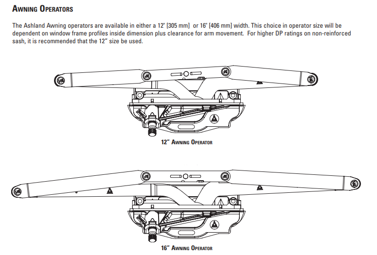 S1140 Ashland Optima 12 Inch (305 mm) Awning Operator