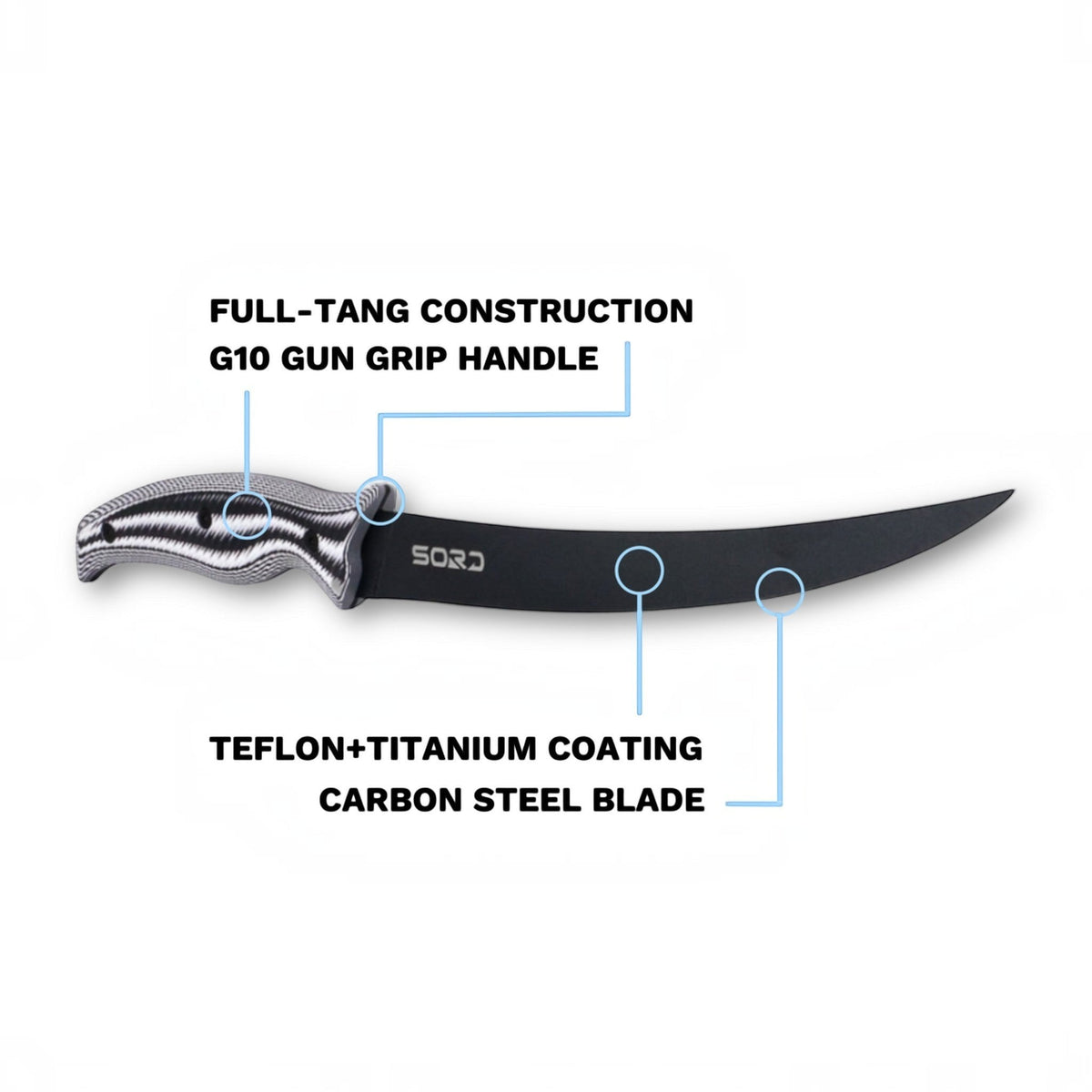 SORD Fishing Products 9in Fillet Knife - Medium Flex