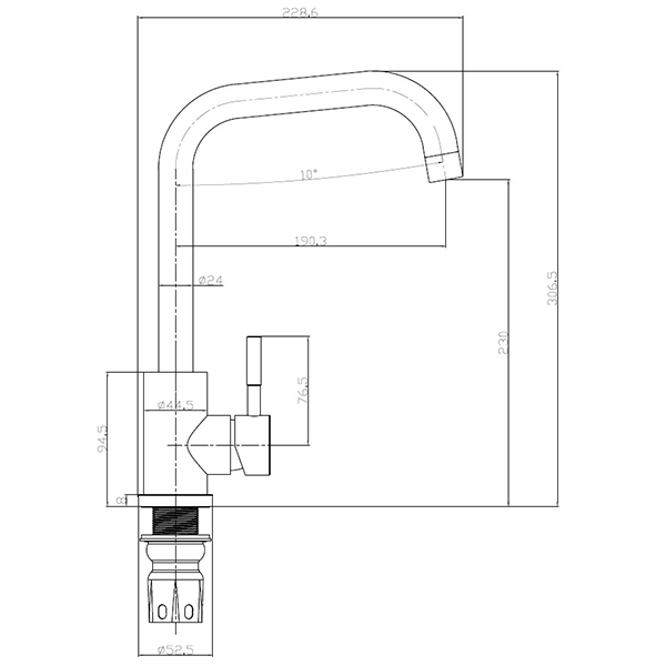 Salina Single Lever Kitchen Mixer Tap