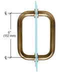 CRL 6" Tubular Back-to-Back 3/4" Diameter Shower Door Pull Handles