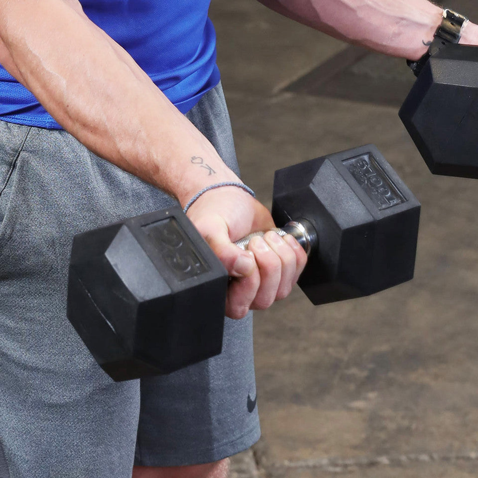 Body-Solid Rubber Hex Dumbbells (SDRS550)
