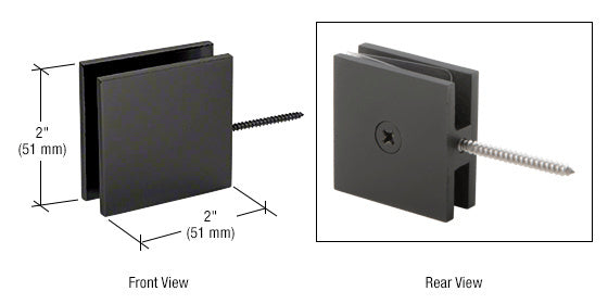CRL Square Wall Mount Movable Transom Clamp