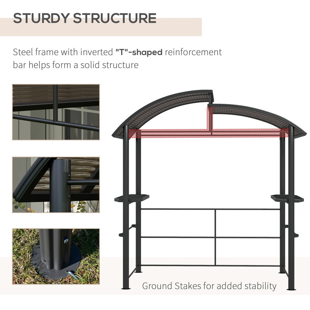 8' x 5' Grill Gazebo Canopy with Side Shelves