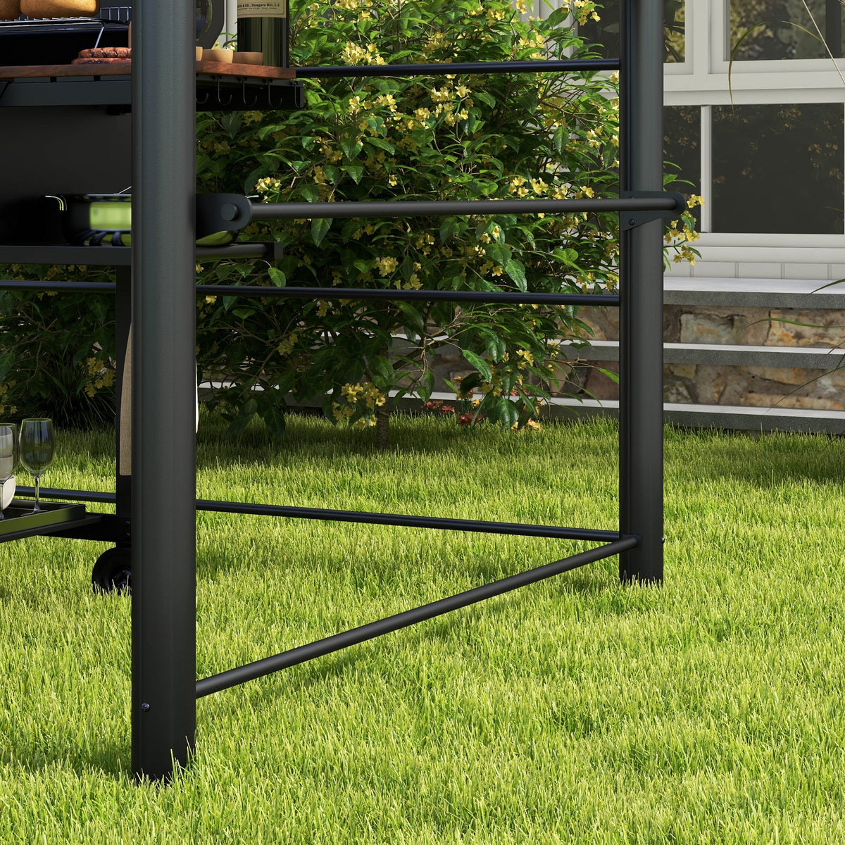 8' x 5' Grill Gazebo Canopy with Side Shelves