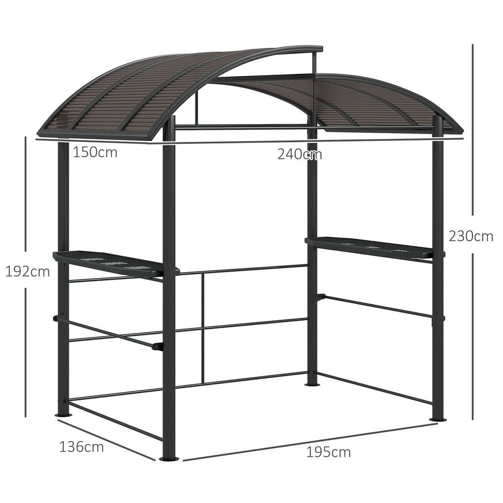 8' x 5' Grill Gazebo Canopy with Side Shelves