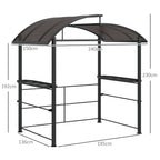 8' x 5' Grill Gazebo Canopy with Side Shelves