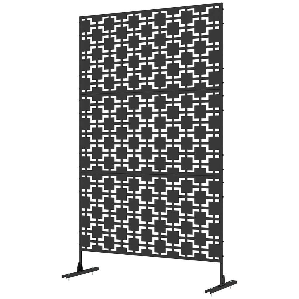 6.5FT Decorative Privacy Screen with Expansion Screws for Garden Pool Hot Tub, Grid Style