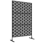 6.5FT Decorative Privacy Screen with Expansion Screws for Garden Pool Hot Tub, Grid Style