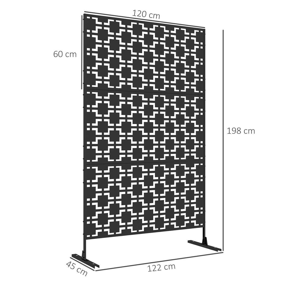 6.5FT Decorative Privacy Screen with Expansion Screws for Garden Pool Hot Tub, Grid Style