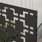 6.5FT Decorative Privacy Screen with Expansion Screws for Garden Pool Hot Tub, Grid Style
