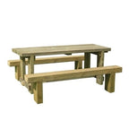 Forest Refectory Table and Sleeper Bench Set x 1.8m