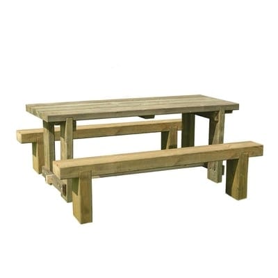 Forest Refectory Table and Sleeper Bench Set x 1.8m