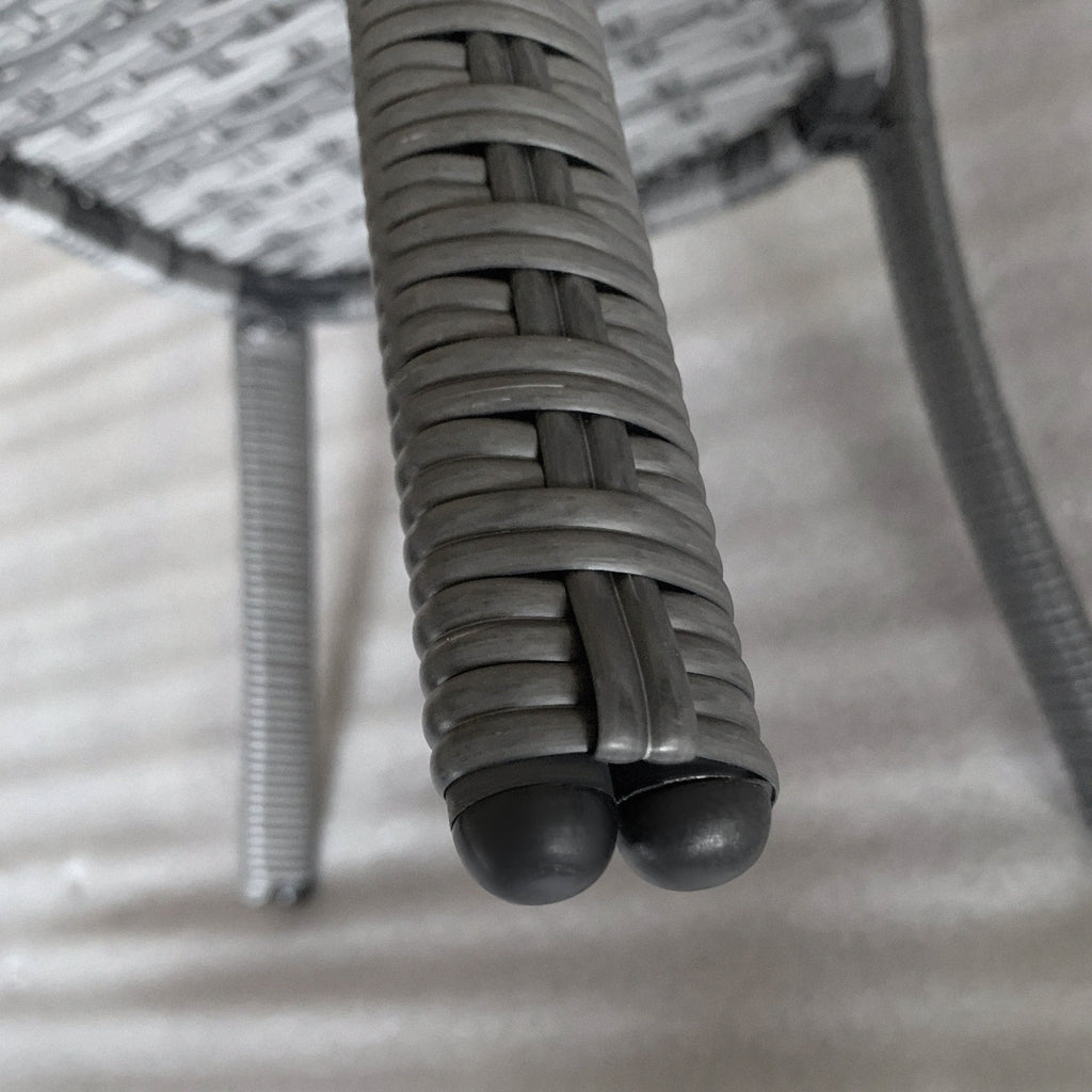 Rattan Coffee Table with Storage Shelf and Glass Top, Mixed Grey