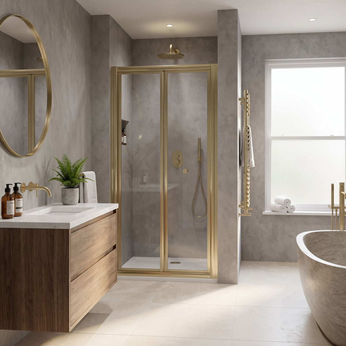 Matrix 4mm Glass Recessed Bi-fold Shower Door