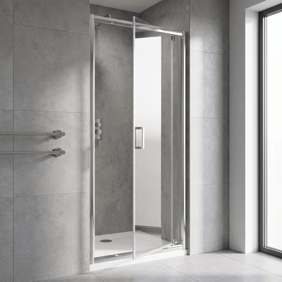 Matrix 6mm Glass Recessed Pivot Shower Door