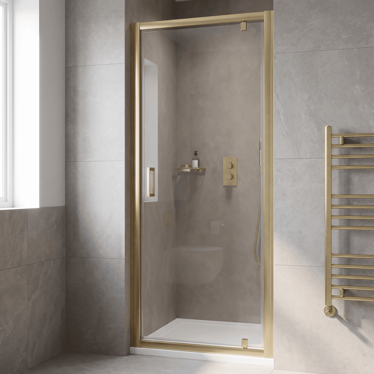 Matrix 6mm Glass Recessed Pivot Shower Door
