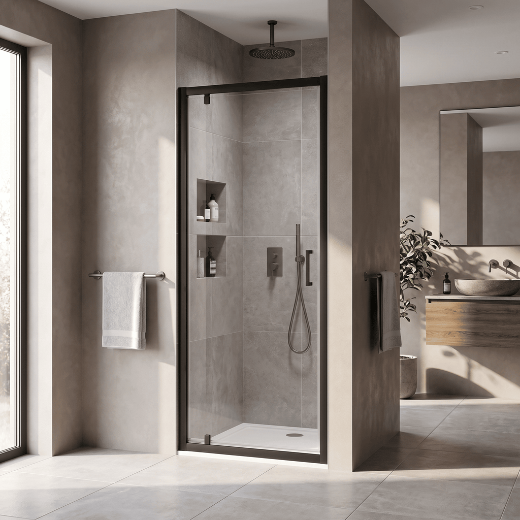 Matrix 6mm Glass Recessed Pivot Shower Door
