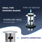 Stream Round Waterfall Basin Mixer Tap with Push Button Waste