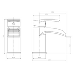 Stream Round Waterfall Basin Mixer Tap with Push Button Waste