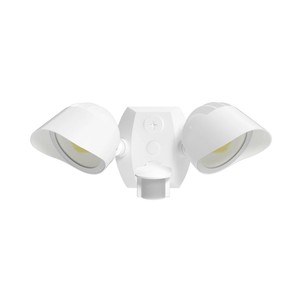 RAB SMSBULLET2X12W Field Adjustable Flood Light 2645 Lumens 24W Selectable CCT 120-277V Motion Sensor White