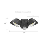 RAB SMSBULLET2X12W Field Adjustable Flood Light 2645 Lumens 24W Selectable CCT 120-277V Motion Sensor White