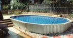 24' x 52" Round Aquasports Aluminum Panel Semi-Inground Round Combo Pool