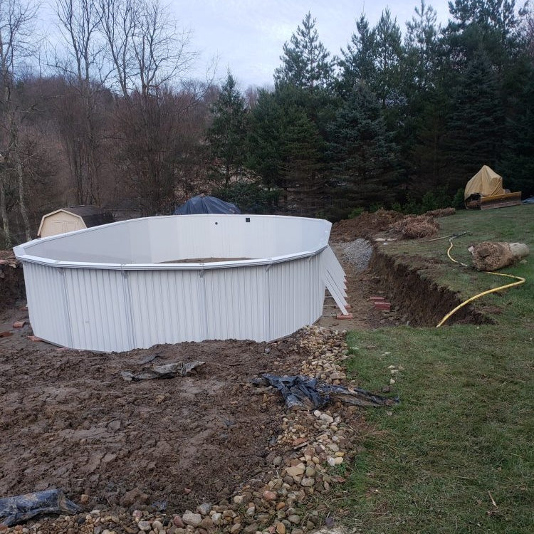 12' x 24' x 52" Oval Aquasports Aluminum Panel Semi-Inground Oval Combo Pool