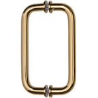 CRL 8" Back-to-Back Solid Brass 3/4" Diameter Pull Handles with Metal Washers