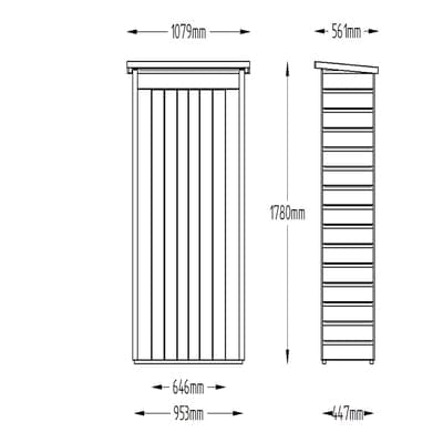 Forest Shiplap Pent Tall Garden Store - Pressure Treated