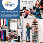 6 Tier Shoe Organizer, Sturdy Tall Shoe Rack for Closet, Bedroom, Entryway, Garage, Non Woven Fabric Shelf, Black, Holds Up to 30 Pairs