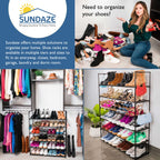 6 Tier Metal Shoe Organizer, Sturdy Tall Shoe Rack for Closet, Bedroom, Entryway, Garage, Black Metal, Holds Up to 30 Pairs