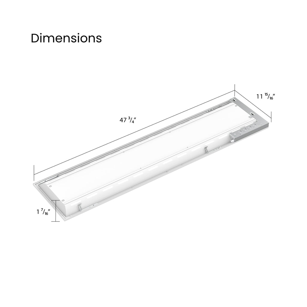 RAB SWISH1X4/MVS/E LED Center Basket Troffer — 35W/26W/18W Selectable — 3500K/4000K/5000K — Microwave Sensor — Battery Backup — White