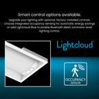 RAB SWISH1X4/MVS LED Center Basket Troffer — 35W/26W/18W Selectable — 3500K/4000K/5000K — Microwave Sensor — White