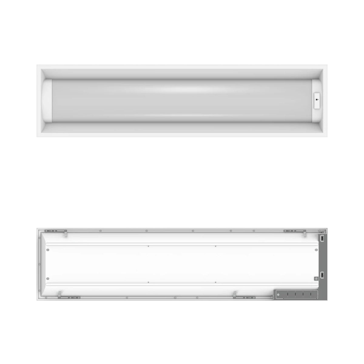 RAB SWISH1X4/MVS LED Center Basket Troffer — 35W/26W/18W Selectable — 3500K/4000K/5000K — Microwave Sensor — White
