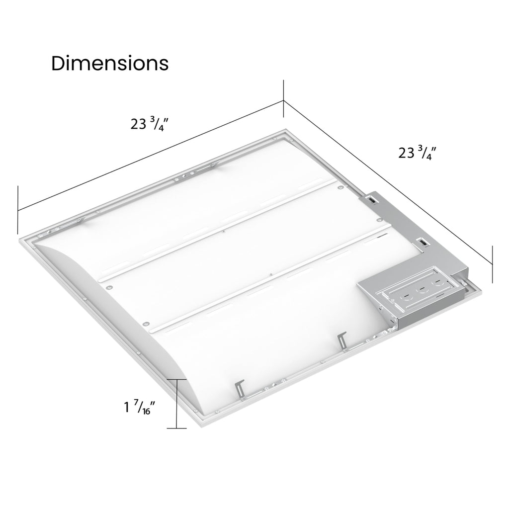 RAB SWISHAIR2X2/MVS/E SWISH AIR LED Troffer — 35W/26W/18W Selectable — 3500K/4000K/5000K — Microwave Sensor — Battery Backup — White
