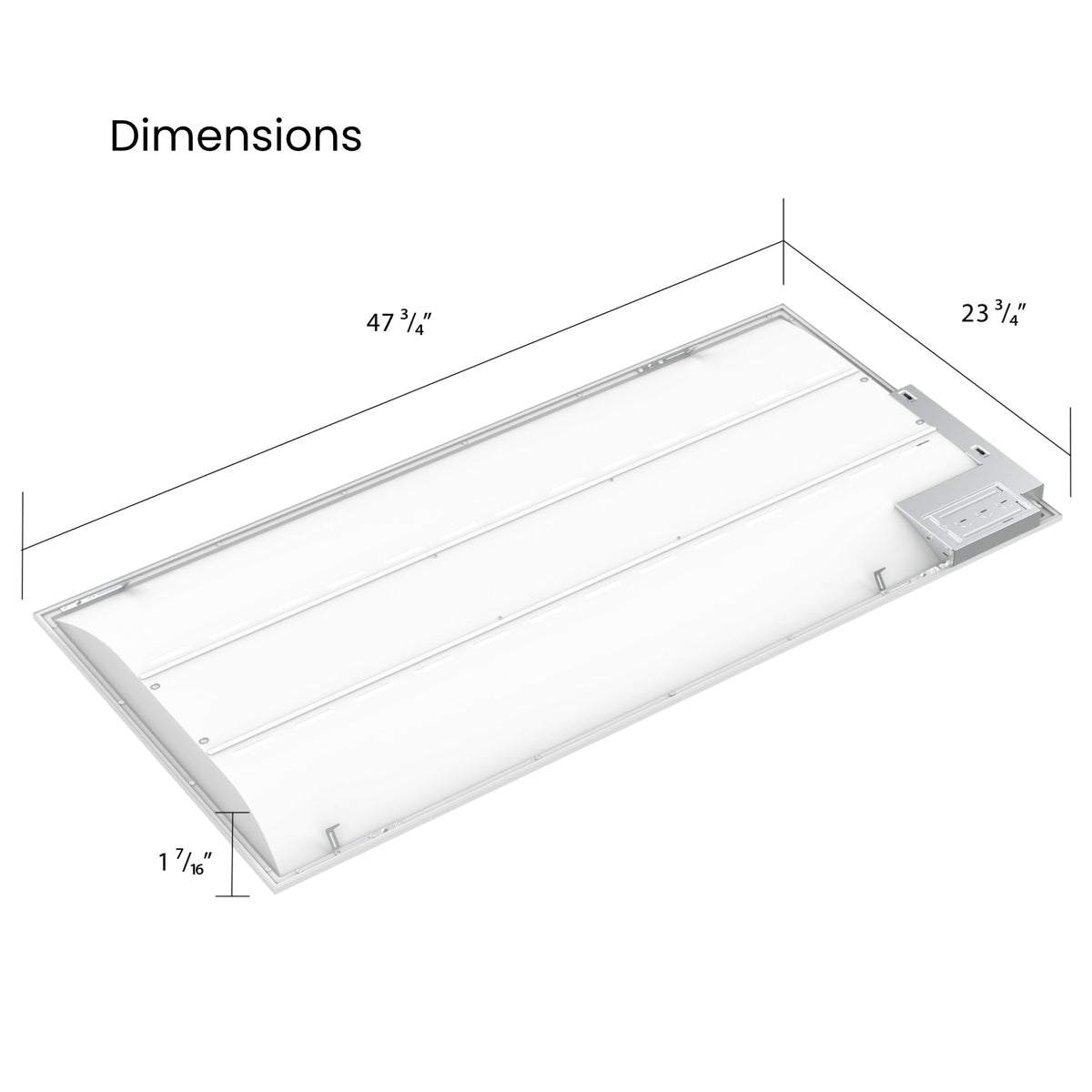 RAB SWISHAIR2X4/MVS/E SWISH AIR LED Troffer — 44W/35W/26W Selectable — 3500K/4000K/5000K — Microwave Sensor — Battery Backup — White
