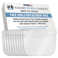Replacement Face Shields Only (40 Packs of 10), Glasses Frames Not Included, Ultra Clear, Protect Eyes Mouth, Anti-Fog PET Plastic