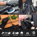 Black Nitrile Disposable Gloves, Box of 100 - Small, 4.0 Mil Thick - Latex and Powder Free, Textured Tips, Food Safe, Extra-Strong Protection