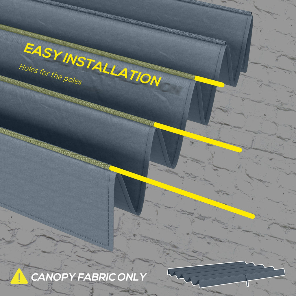 UV30+ Retractable Canopy for 9.8'x7.1' Pergola, Dark Grey