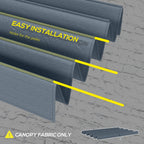 UV30+ Retractable Canopy for 9.8'x7.1' Pergola, Dark Grey