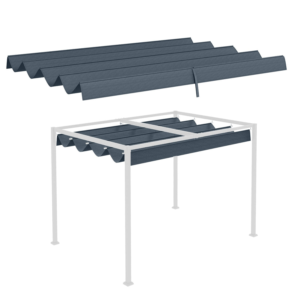 UV30+ Retractable Canopy for 9.8'x7.1' Pergola, Dark Grey