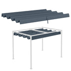 UV30+ Retractable Canopy for 9.8'x7.1' Pergola, Dark Grey