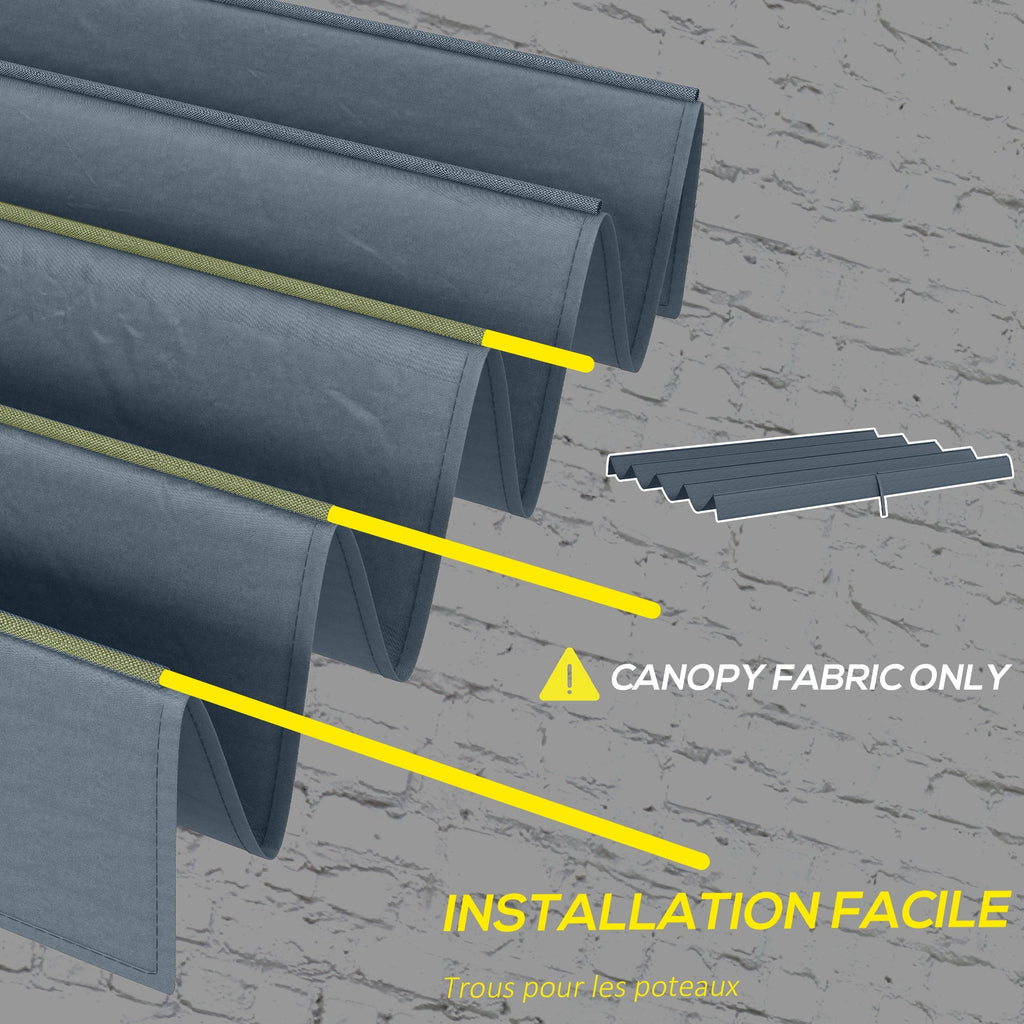 Retractable Pergola Replacement Cover, UV30+ Protected Fabric for 2.85 x 2m Pergola, Dark Grey