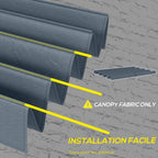 Retractable Pergola Replacement Cover, UV30+ Protected Fabric for 2.85 x 2m Pergola, Dark Grey