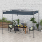 Retractable Pergola Replacement Cover, UV30+ Protected Fabric for 2.85 x 2m Pergola, Dark Grey