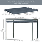 UV30+ Retractable Canopy for 9.8'x7.1' Pergola, Dark Grey