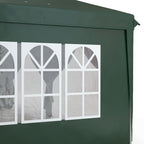 3 x 6m Garden Pop Up Gazebo, Wedding Party Tent with Sidewalls, Windows, Carry Bag, Green