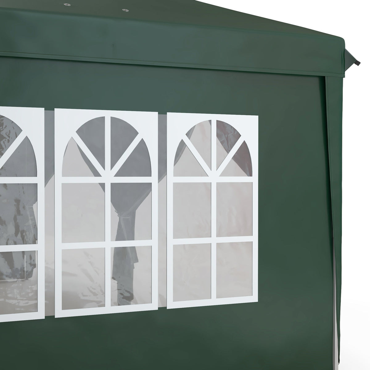 3 x 6m Garden Pop Up Gazebo, Wedding Party Tent with Sidewalls, Windows, Carry Bag, Green